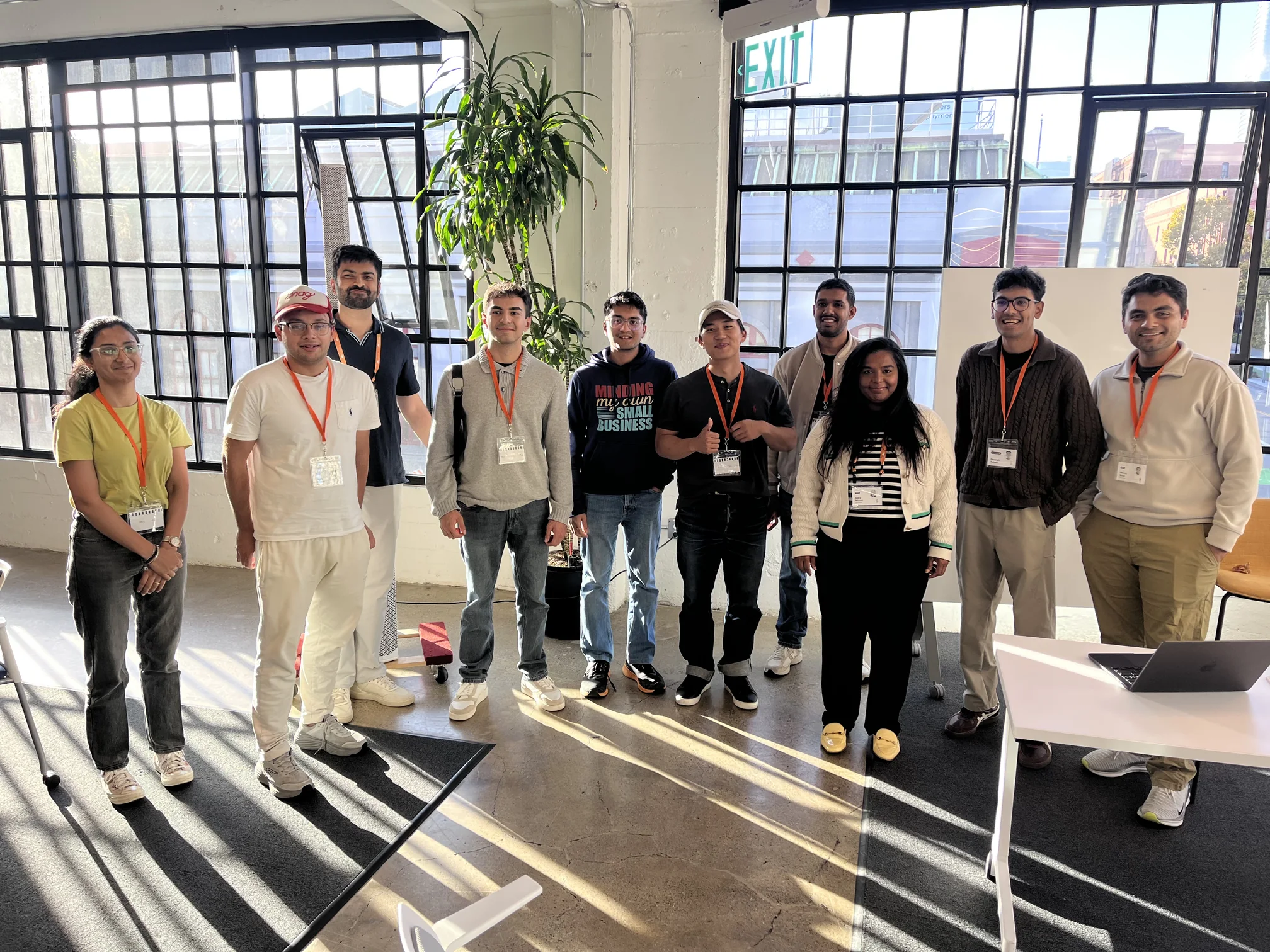 Hackers together after the demos
